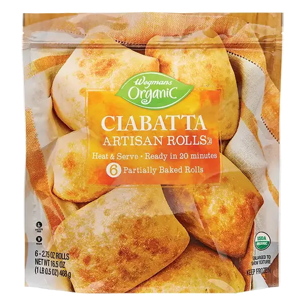 Organic Frozen Ciabatta Artisan Rolls, 6 Pack