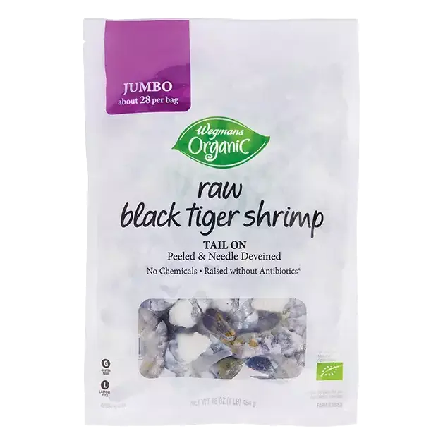 Organic Frozen Jumbo Raw Black Tiger Shrimp