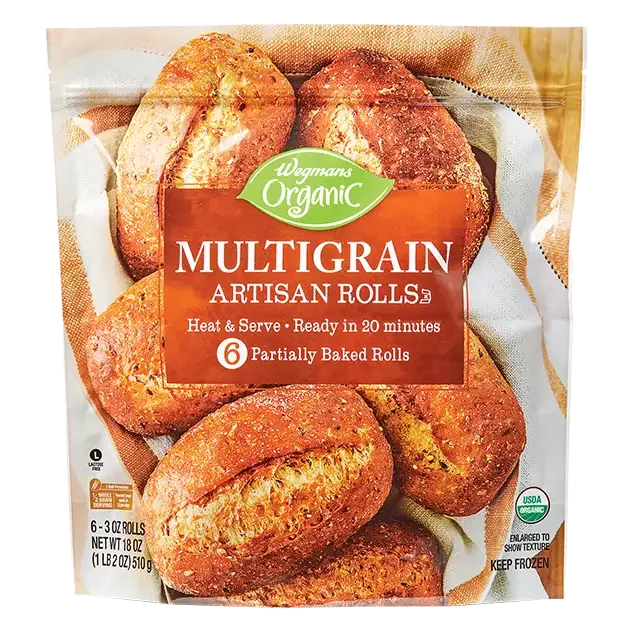 Organic Frozen Multigrain Artisan Rolls, 6 Pack