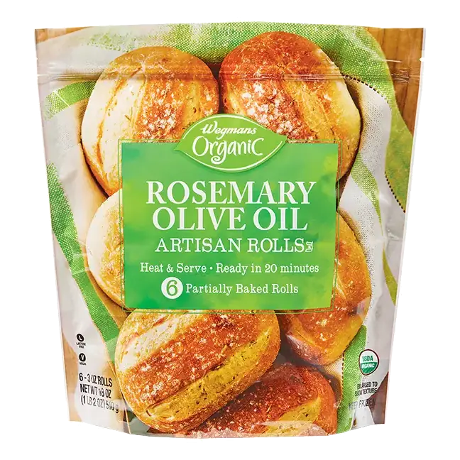 Organic Frozen Rosemary Olive Oil Artisan Rolls, 6 Pack