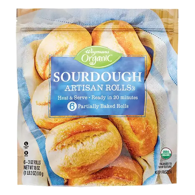 Organic Frozen Sourdough Artisan Rolls, 6 Pack