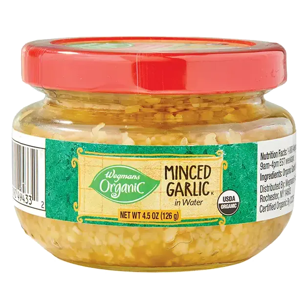 Organic Garlic, Minced, in Water