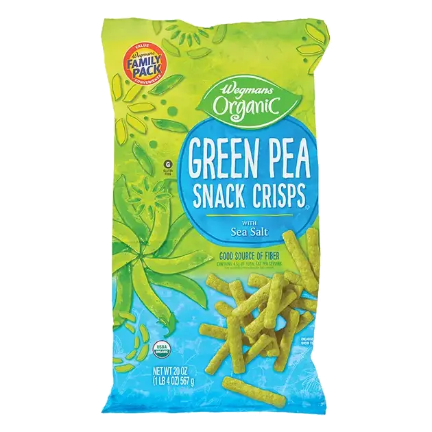 Organic Green Pea Snack Crisps with Sea Salt, FAMILY PACK