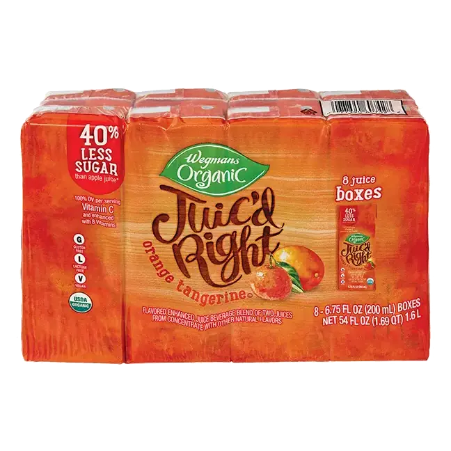 Organic Juic'd Right Orange Tangerine Juice, 8 Pack