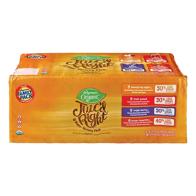 Organic Juic'd Right Variety Pack Juice Box, 32 pack, Family Pack