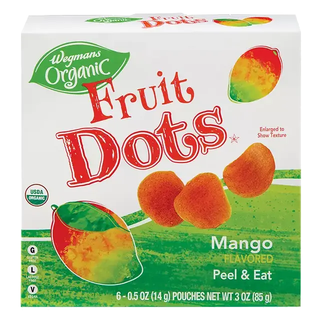 Organic Mango Fruit Dots, 6 Count