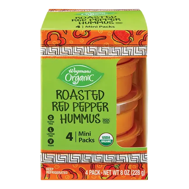 Organic Mini Roasted Red Pepper Hummus, 4 Pack