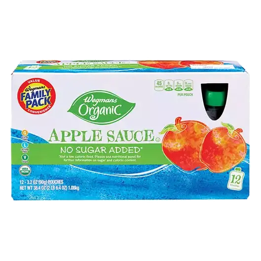 Organic No Sugar Added Applesauce Pouches, 12 COUNT, FAMILY PACK