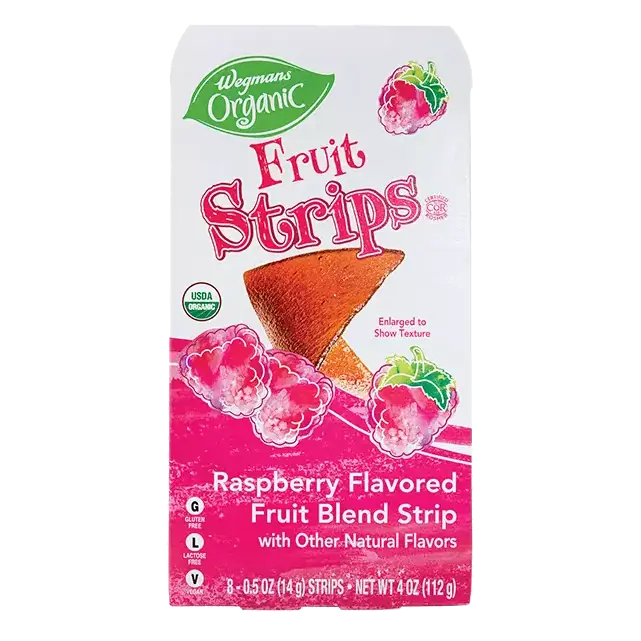 Organic Raspberry Flavored Fruit Strips, 8 Count