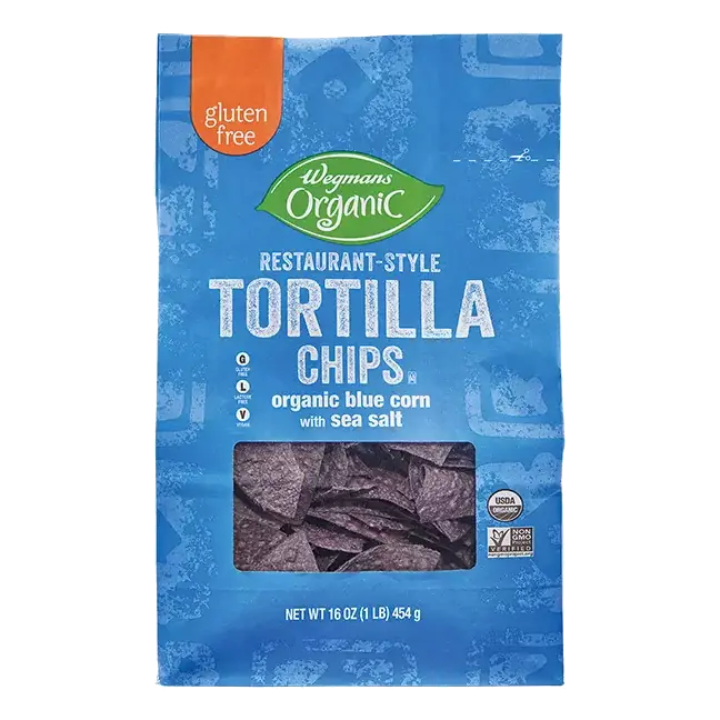Organic Restaurant-Style Blue Corn Tortilla Chips with Sea Salt