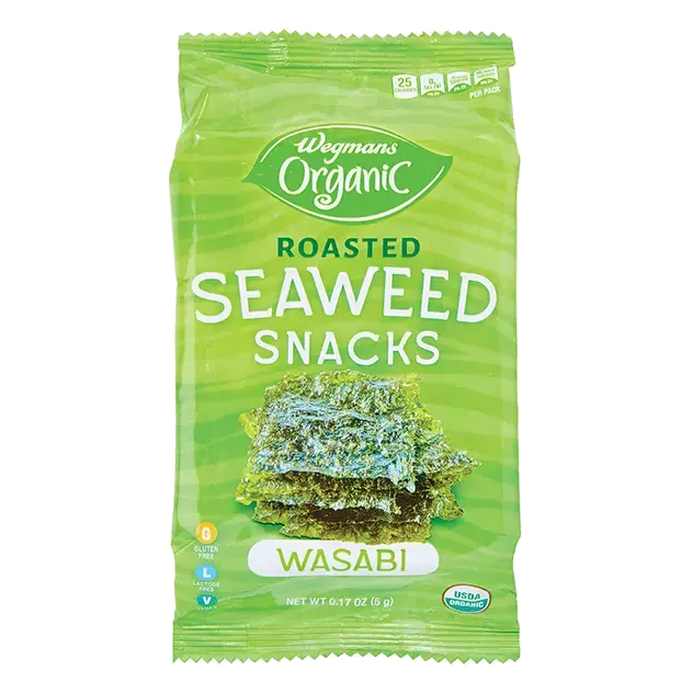 Organic Roasted Seaweed Snack, Wasabi