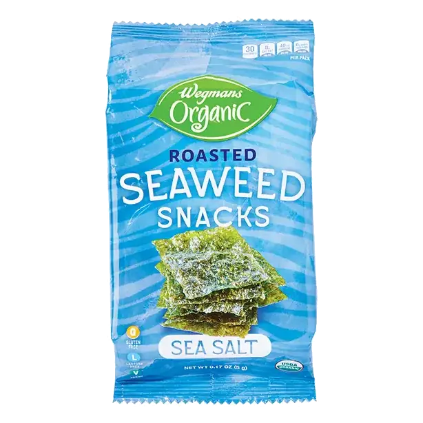 Organic Seaweed Snack, Sea Salt, Roasted