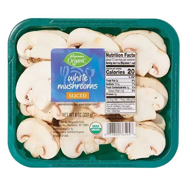 Organic Sliced White Mushrooms