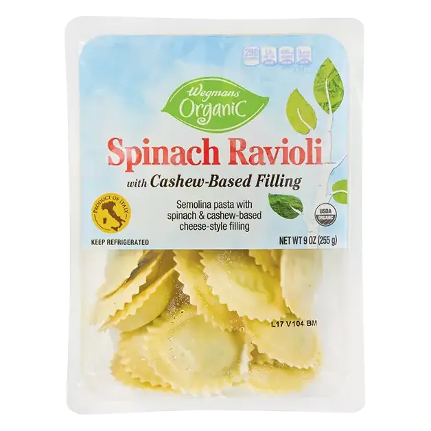 Organic Spinach Ravioli with Cashew-Based Filling