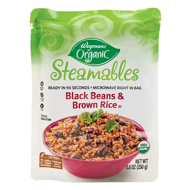 Organic Steamables, Black Beans & Brown Rice