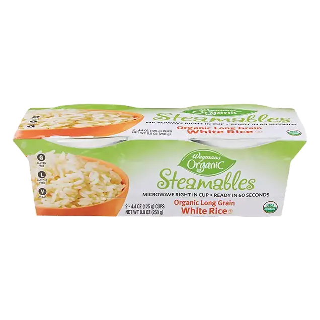 Organic Steamables, Long Grain White Rice Cups - 2 Pack