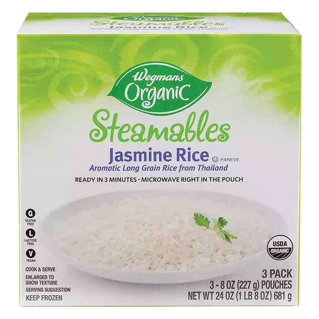 Organic Steamables Microwavable Jasmine Rice, 3 Pack
