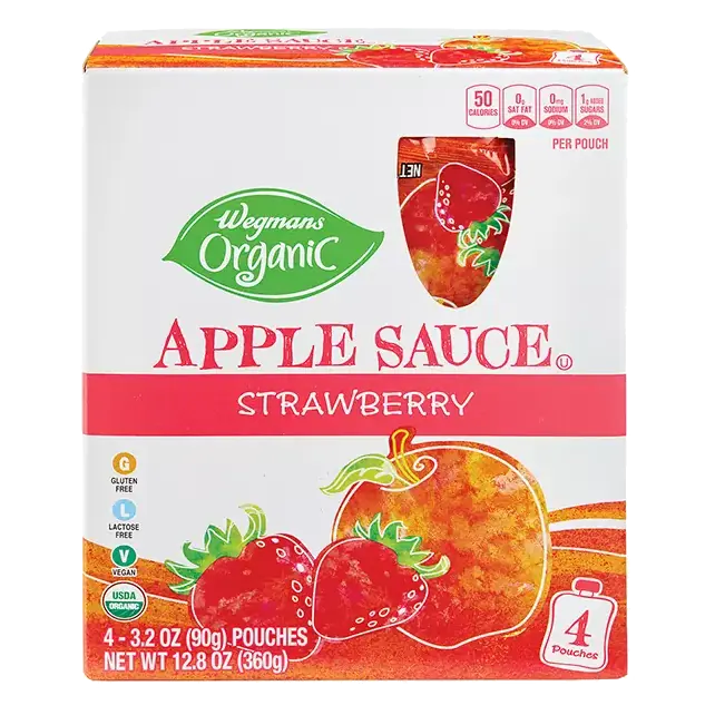 Organic Strawberry Applesauce Pouches, 4 COUNT