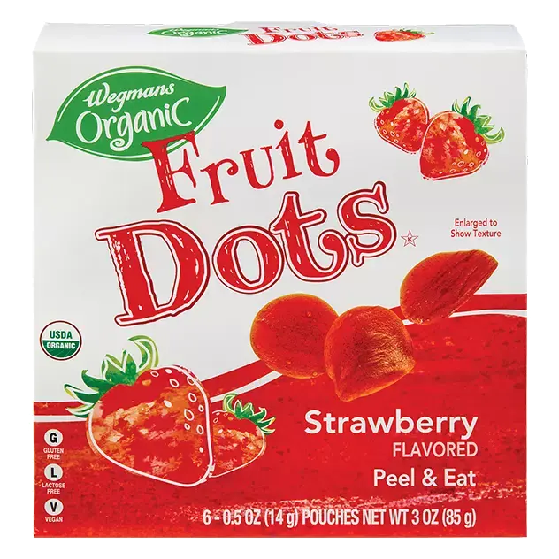 Organic Strawberry Fruit Dots, 6 Count