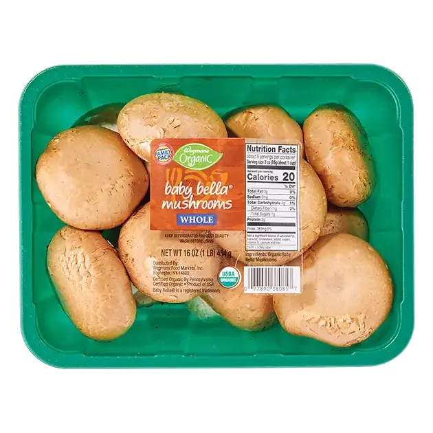 Organic Whole Baby Bella Mushrooms, FAMILY PACK