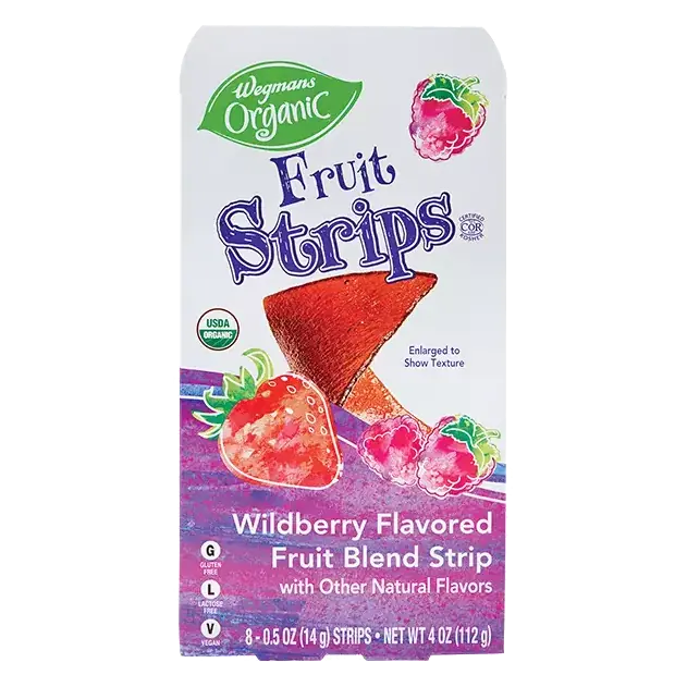 Organic Wildberry Flavored Fruit Blend Strips, 8 Count