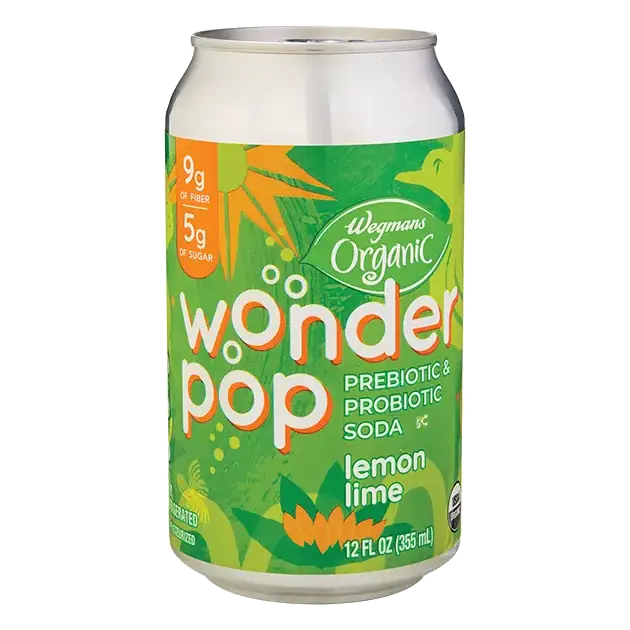 Organic Wonder Pop Prebiotic & Probiotic Lemon Lime Soda