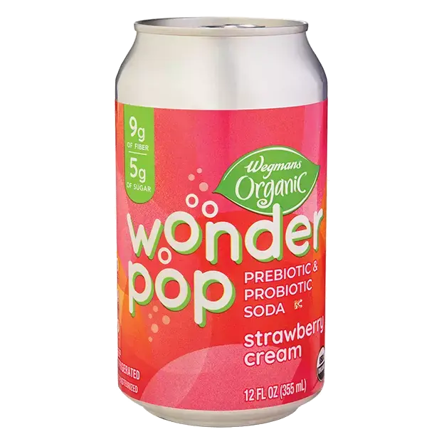 Organic Wonder Pop Prebiotic & Probiotic Strawberry Cream Soda