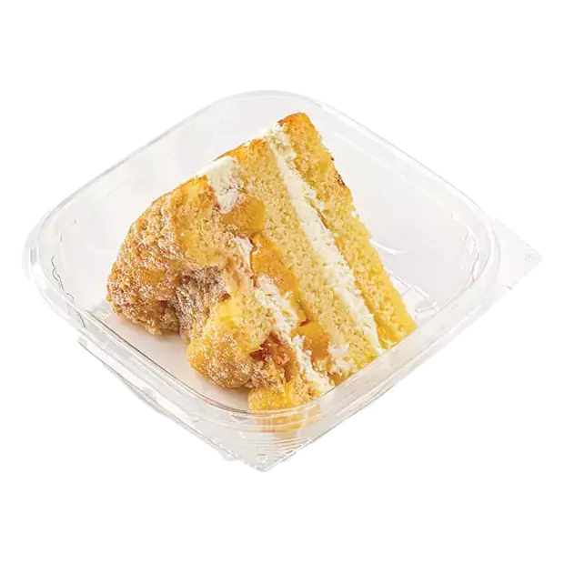 Peach 3 Layer Cake Slice
