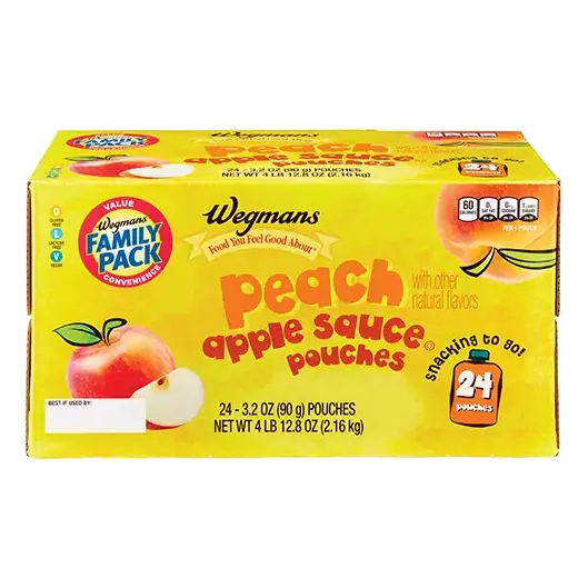 Peach Applesauce Pouches, 24 COUNT, FAMILY PACK