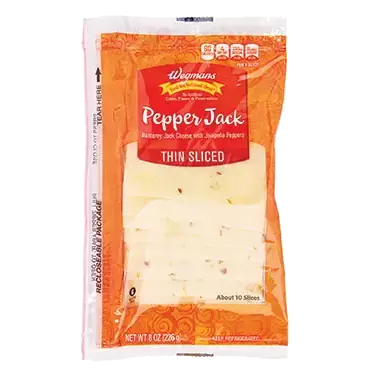 Pepper Jack Cheese, Thin Sliced