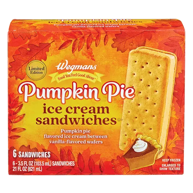 Pumpkin Pie Ice Cream Sandwiches, 6 Count, Limited Edition