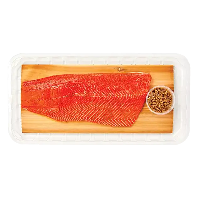 Ready To Cook Cedar Plank Wild Salmon Fillet with Brown Sugar Cracked Pepper Seasoning Blend