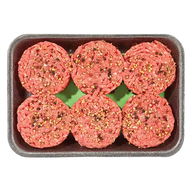 Ready to Cook Grass Fed Beef Cracked Pepper Sliders, 6 Pack