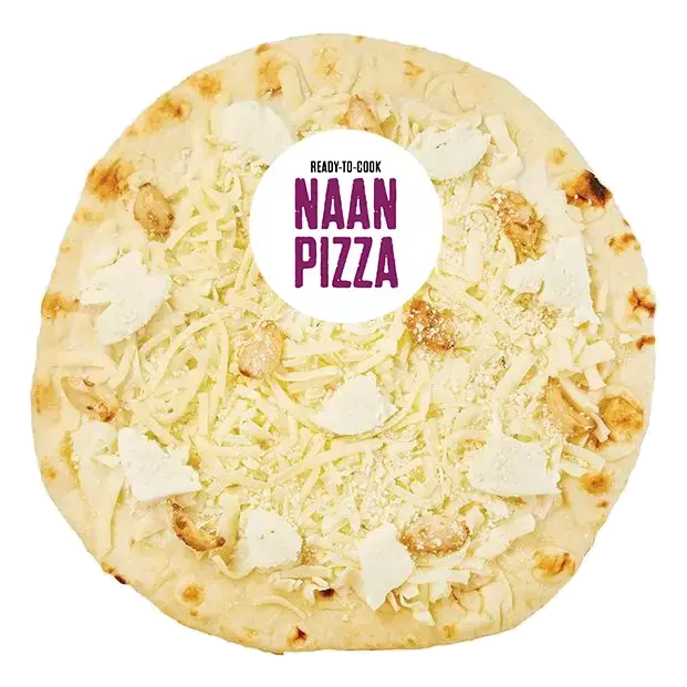 Ready to Cook White Cheese & Roasted Garlic Naan Pizza