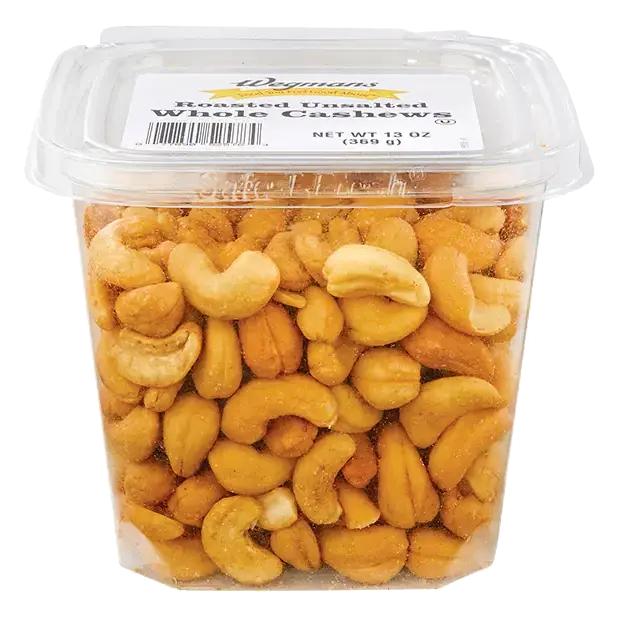 Roasted Unsalted Whole Cashews