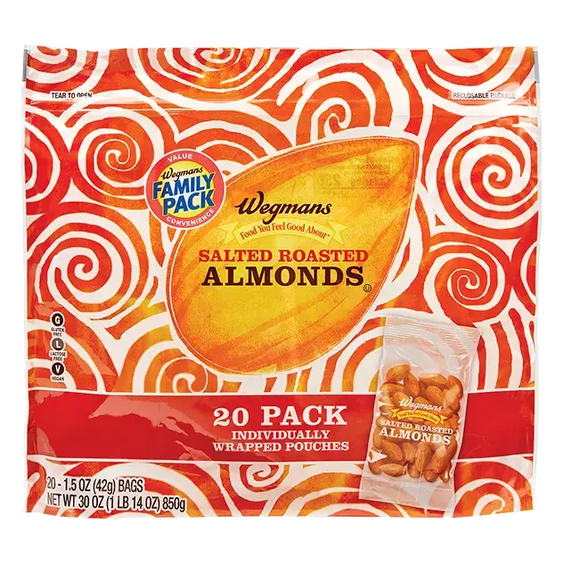Salted Roasted Almonds, 20 Count, FAMILY PACK