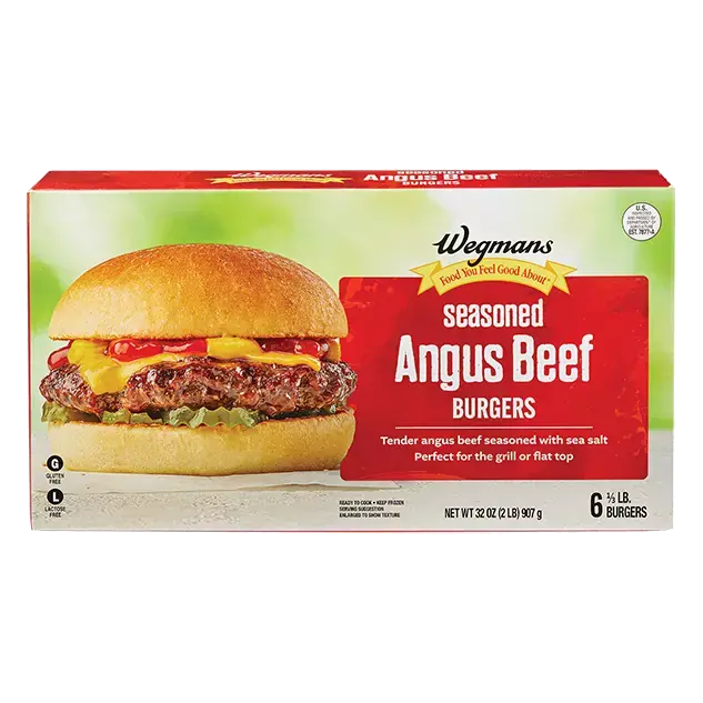 Seasoned Angus Beef Burgers, 6 Pack