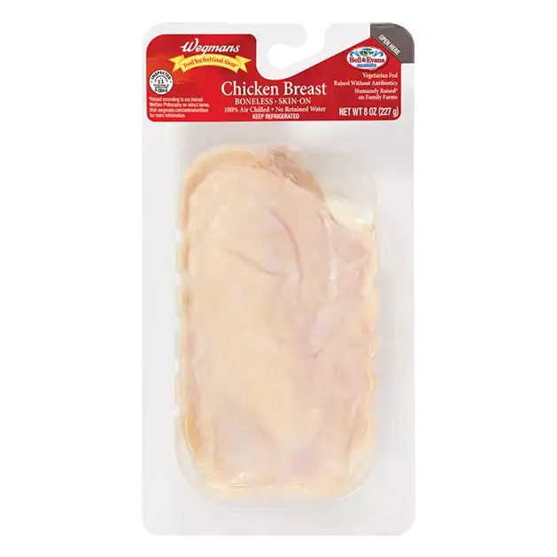 Single Serve Boneless Skin-On Chicken Breast, Raised without Antibiotics