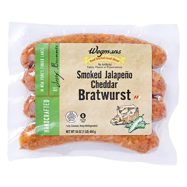 Smoked Jalapeno Cheddar Bratwurst Sausage