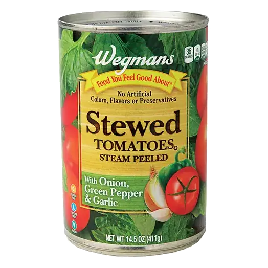Stewed Tomatoes with Onion, Green Pepper, & Garlic