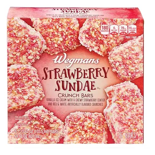 Strawberry Sundae Crunch Ice Cream Bars, 6 Count
