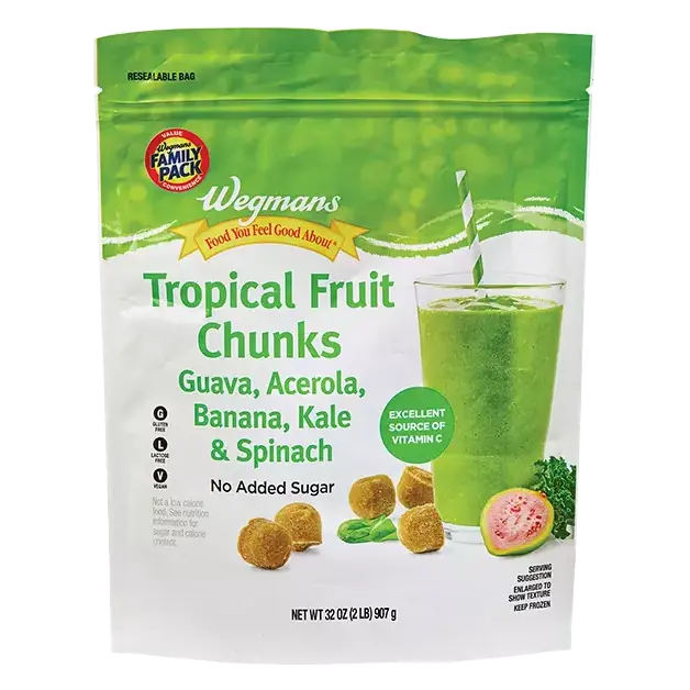 Tropical Fruit Chunks, Guava, Acerola, Banana, Kale & Spinach, FAMILY PACK