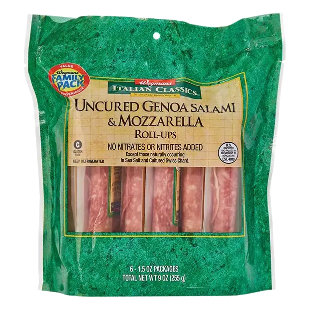 Uncured Genoa Salami & Mozzarella Roll-Ups