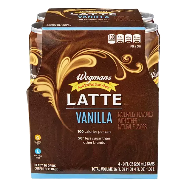 Vanilla Coffee Latte, 4 Cans, Ready to Drink