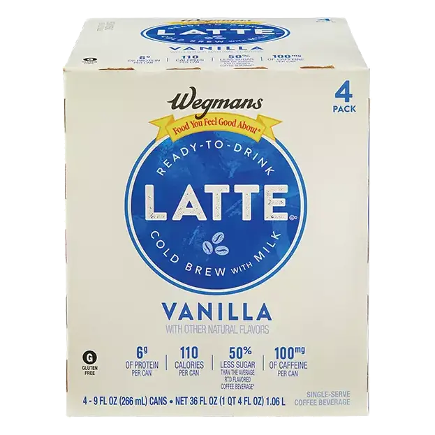 Vanilla Coffee Latte, 4 cans, Ready to Drink