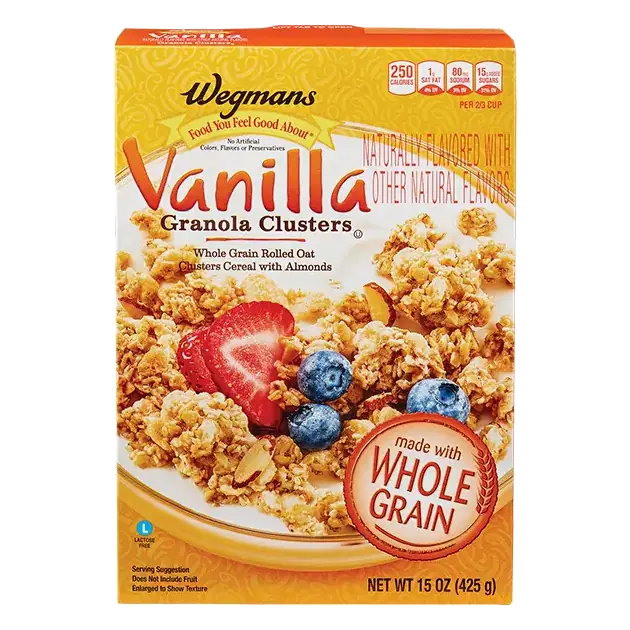 Vanilla Granola Clusters Whole Grain Rolled Oat Clusters Cereal with Almonds