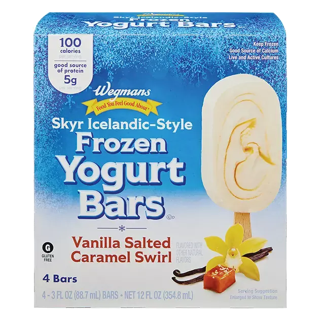Vanilla Salted Caramel Swirl Skyr Icelandic-Style Frozen Yogurt Bars