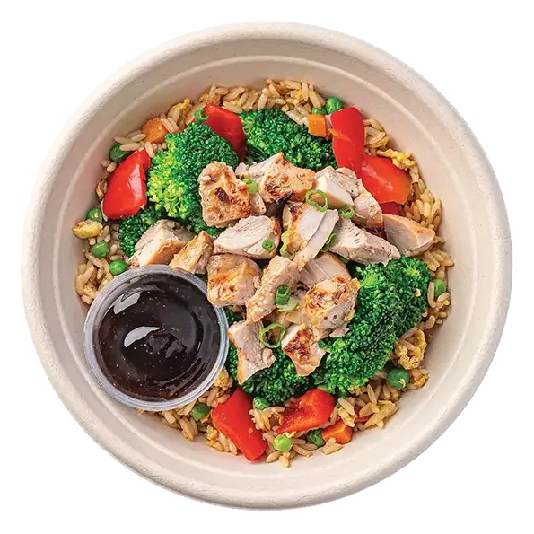 Vegetable Fried Rice Bowl with Teriyaki Chicken