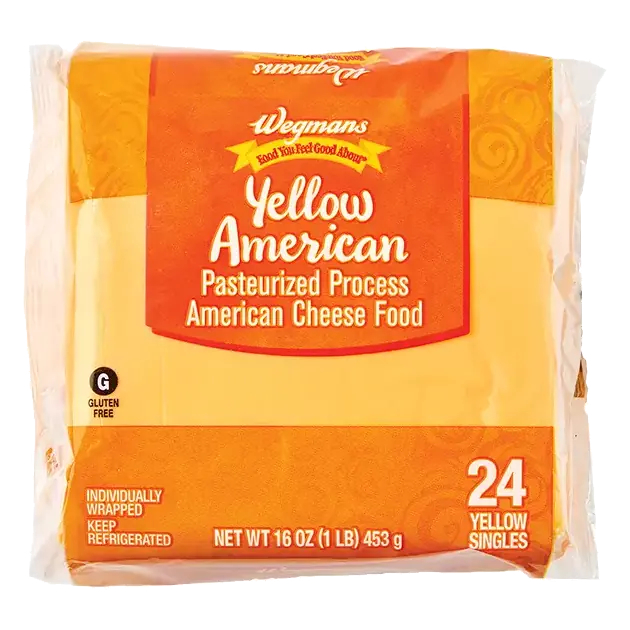 Yellow American Cheese Food Singles