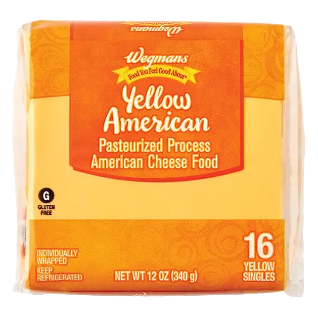 Yellow American Cheese Food Singles